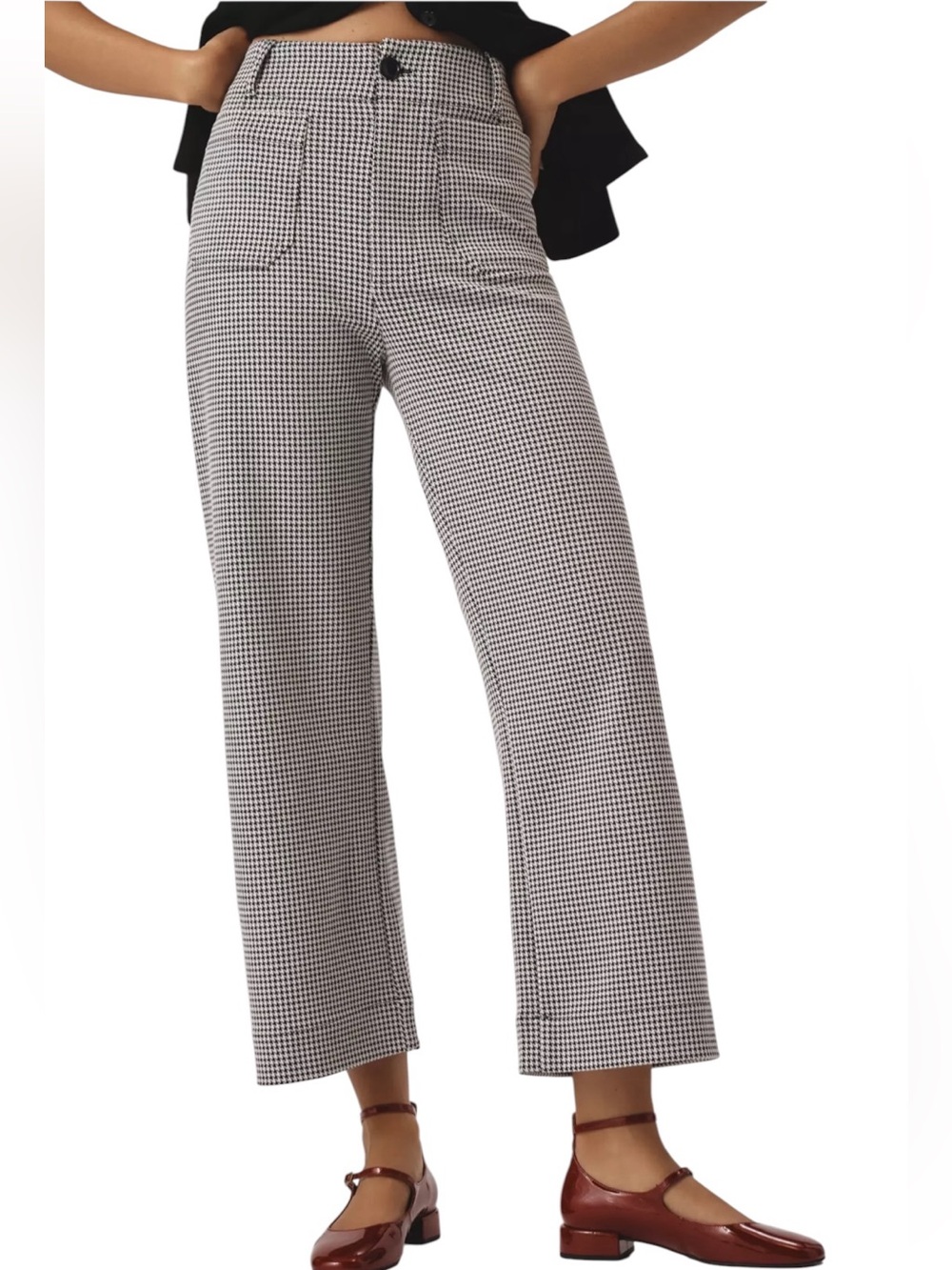 Anthropologie Maeve Colette
Houndstooth High Rise Wide Leg Crop
Pants 27